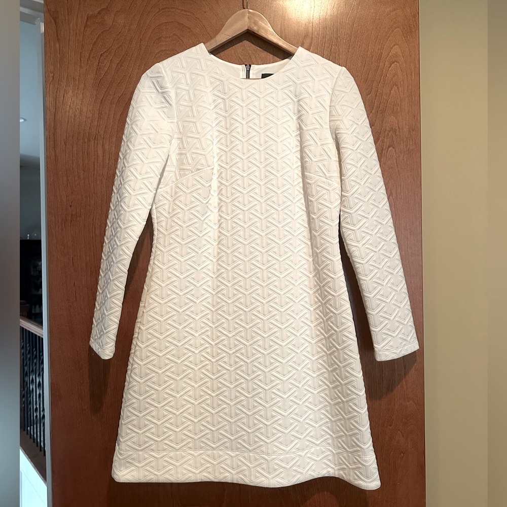 Long Sleeve White Cocktail Dress - Size 12